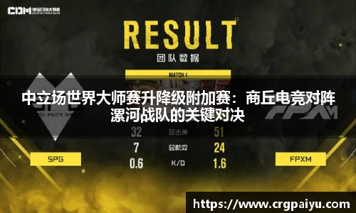 中立场世界大师赛升降级附加赛：商丘电竞对阵漯河战队的关键对决